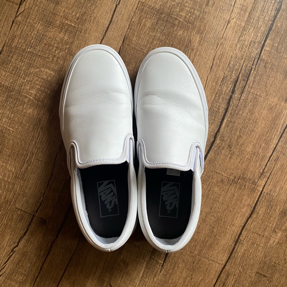 White leather Vans